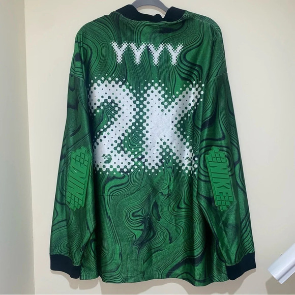 Nike x Off-White Allover Print Kelley Green long sleeve Jersey tags cut off mens - Picture 15 of 16